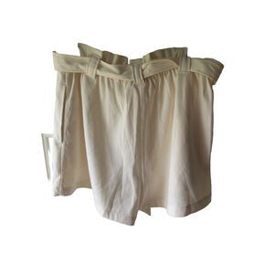 Max Studio Paper Bag Shorts Women's Size Large Bone White Bottoms NWT
